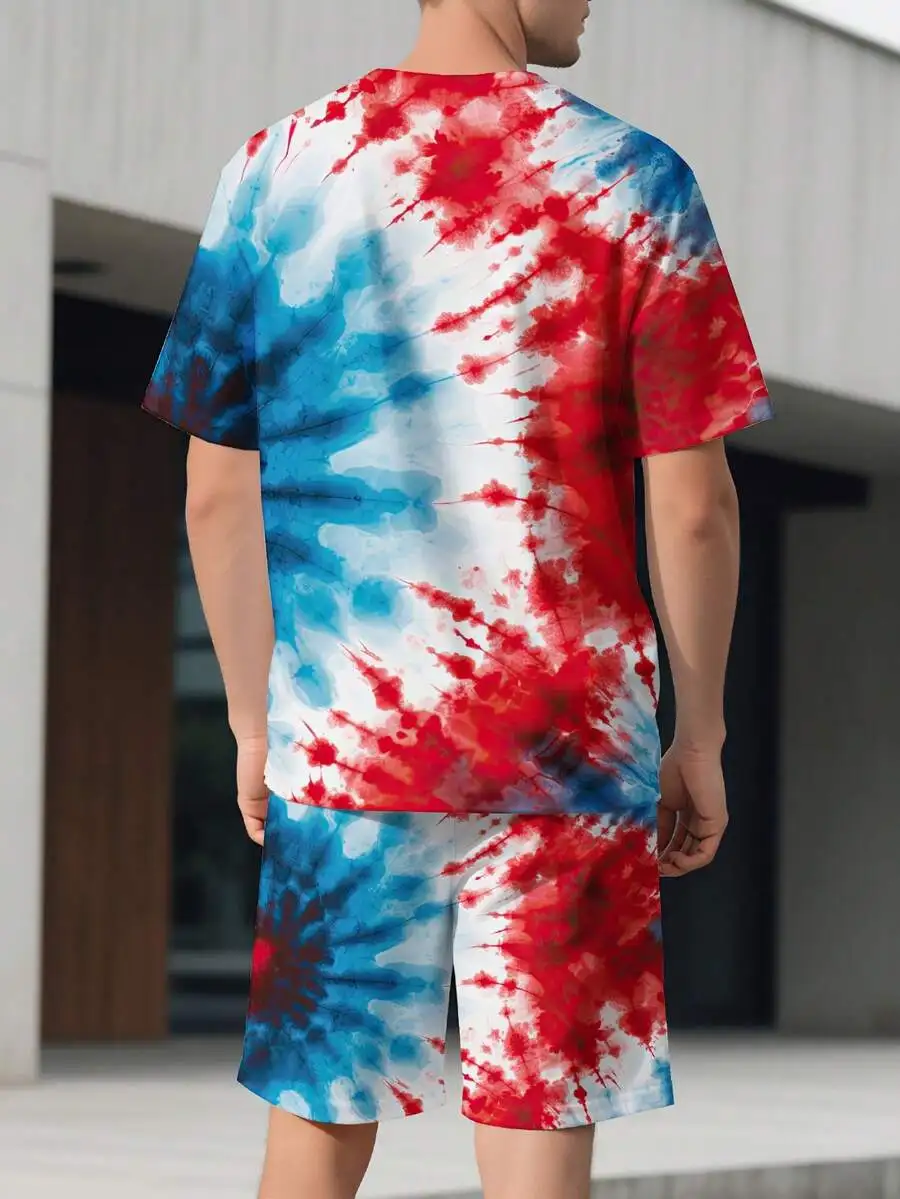 Red Blue White Tie Dye Short Sleeve T-Shirt And Shorts Set Men Casual Summer Outfit
Red Blue White Tie Dye Short Sleeve T-Shirt And Shorts Set Men Casual Summer Outfit
