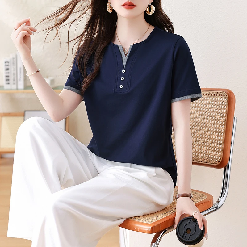 plus Size Women's V-Neck Short Sleeve T-Shirt Stylish Base Layer Shirt Summer New Arrival Commute Style Artistic Fashion
plus Size Women's V-Neck Short Sleeve T-Shirt Stylish Base Layer Shirt Summer New Arrival Commute Style Artistic Fashion