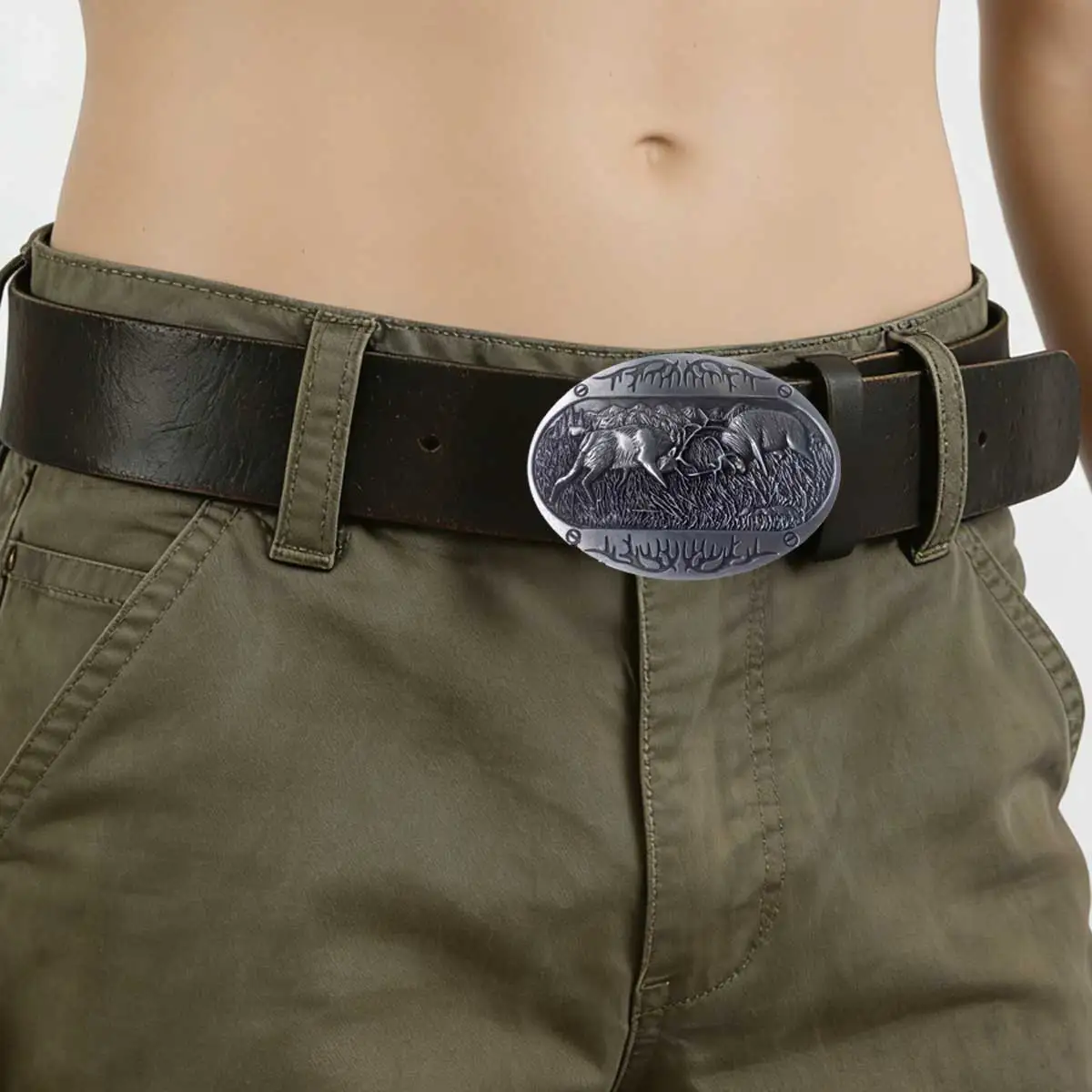 Oval Retro Two Fighting Deer Style Men's Belt Buckle
Oval Retro Two Fighting Deer Style Men's Belt Buckle