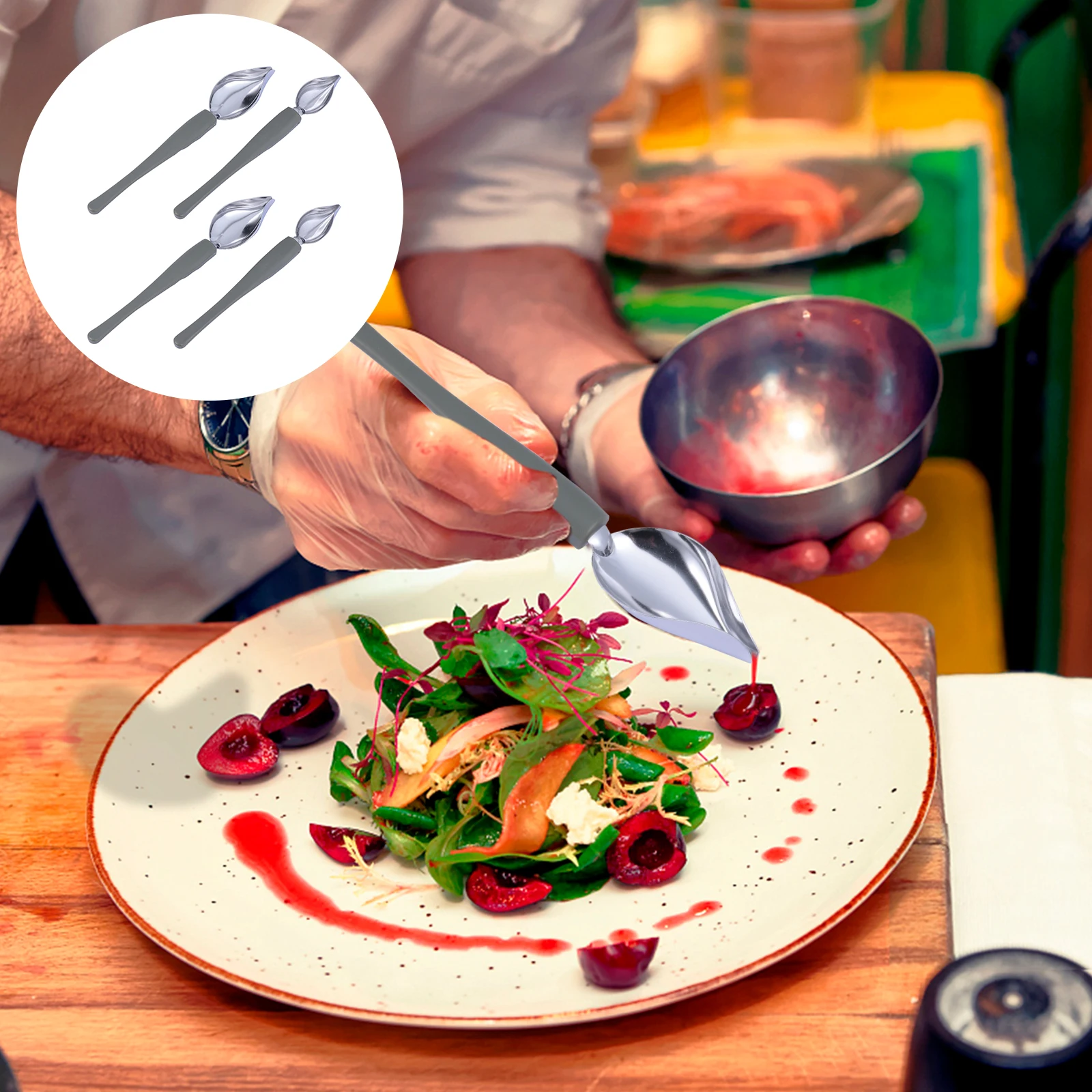 4Pcs Stainless Steel Decorating Spoons Plate Sauce Painting Pencils for Cake Coffee Chocolate Culinary Spoon Kitchen Saucier
4Pcs Stainless Steel Decorating Spoons Plate Sauce Painting Pencils for Cake Coffee Chocolate Culinary Spoon Kitchen Saucier