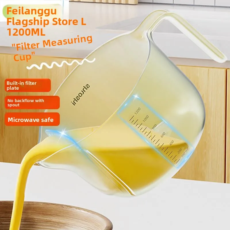 Large Capacity Plastic Filter Measurement Cup Kitchen Baking Tool with Scale Egg Beating Cup with Filter Net Rice Washing Cup
Large Capacity Plastic Filter Measurement Cup Kitchen Baking Tool with Scale Egg Beating Cup with Filter Net Rice Washing Cup