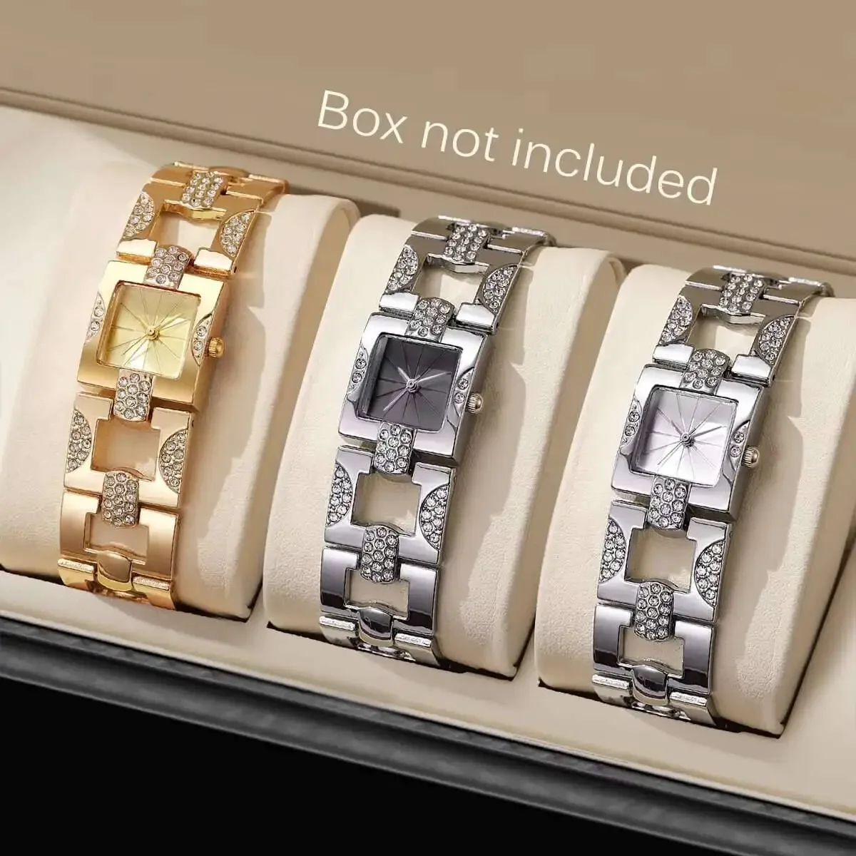 3PCS/Set Luxury Rhinestone Women's Quartz Watch Fashion Square Women Watches Reloj Mujer Girls Clock Gift(Without Box)
3PCS/Set Luxury Rhinestone Women's Quartz Watch Fashion Square Women Watches Reloj Mujer Girls Clock Gift(Without Box)
