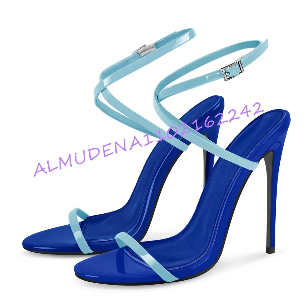 Women Two-Tone Patent Leather Stiletto Sandals Pointed Open Toe Ankle Strap Buckle High Heel Mules Slip On Evening Club Pumps
Women Two-Tone Patent Leather Stiletto Sandals Pointed Open Toe Ankle Strap Buckle High Heel Mules Slip On Evening Club Pumps
