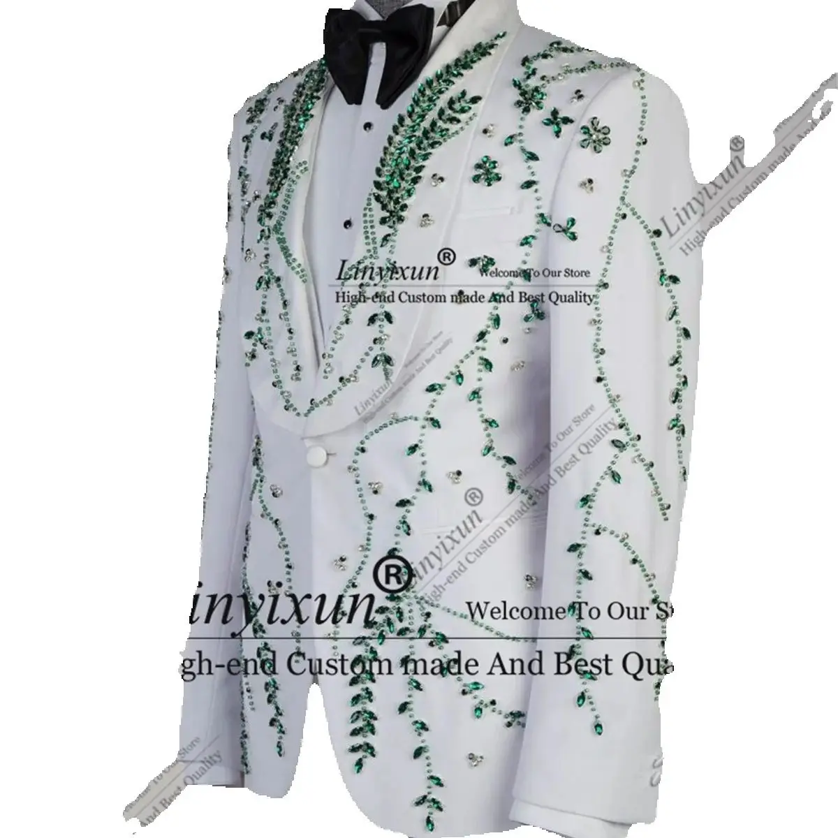 Fashion Beaded Crystals Tuxedos Men Suit Shawl Lapel Wedding Groom Male Prom Praty Blazers 3 PiecesCustomized mens clothing
Fashion Beaded Crystals Tuxedos Men Suit Shawl Lapel Wedding Groom Male Prom Praty Blazers 3 PiecesCustomized mens clothing