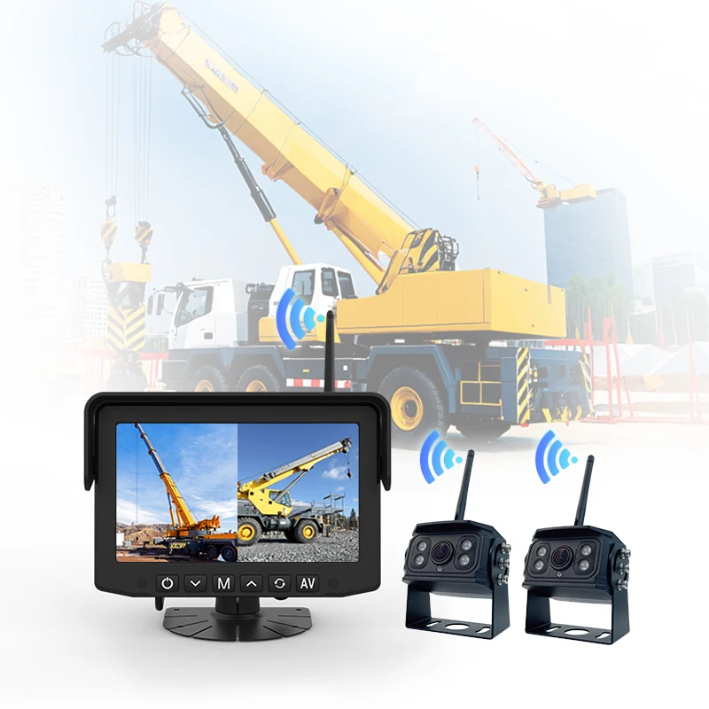 Ai Camera Human Blind Spot Detection Vehicle Bus Backup Rear View Reverse 2.4Ghz Digital Wireless Camera for Truck Crane