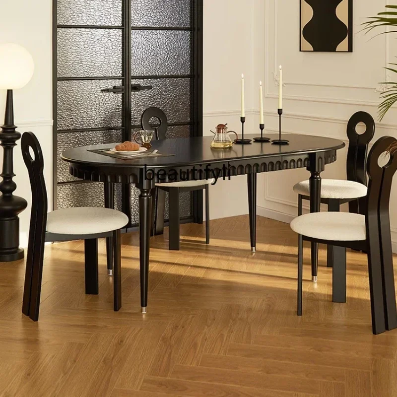 American Living Room Home Oval Modern Minimalist French Vintage Style Solid Wood Dining Table
American Living Room Home Oval Modern Minimalist French Vintage Style Solid Wood Dining Table
