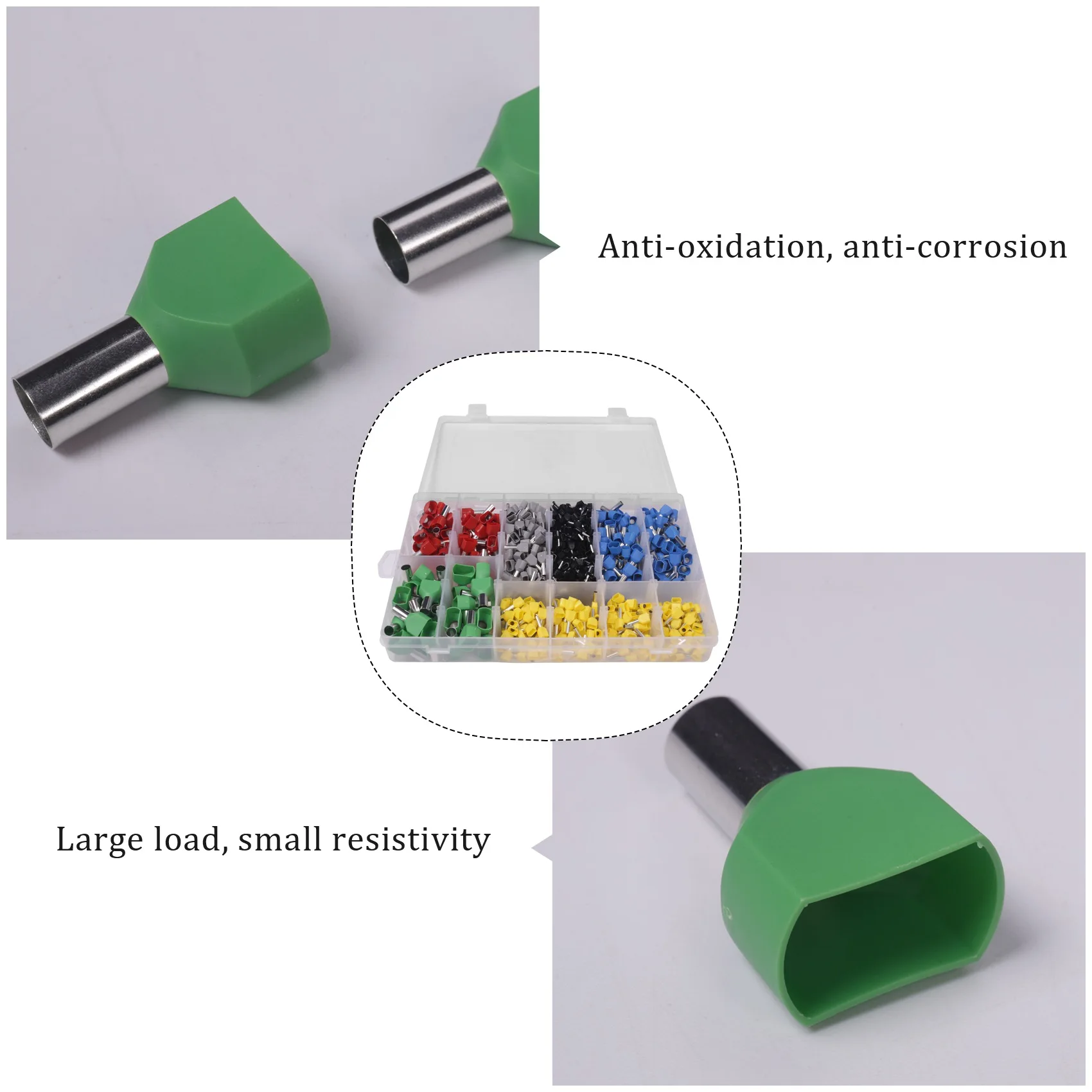 ABLA-780Pcs Dual Bootlace Ferrule Teminator Kit Electrical Crimp Dual Entry Cord End Wire Terminal Connector
ABLA-780Pcs Dual Bootlace Ferrule Teminator Kit Electrical Crimp Dual Entry Cord End Wire Terminal Connector