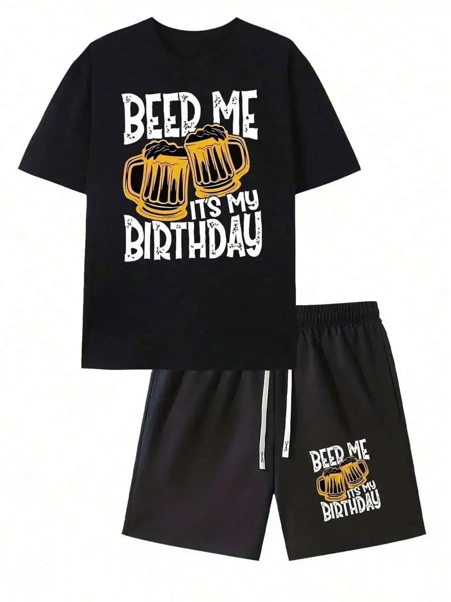 Mens Birthday Beer Print T-Shirt And Drawstring Shorts Two-Piece Set Casual Summer Outfit
Mens Birthday Beer Print T-Shirt And Drawstring Shorts Two-Piece Set Casual Summer Outfit