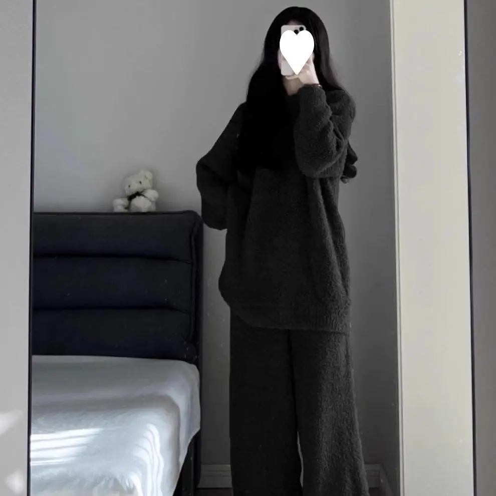 Big Size Winter Warm Thickened Pajamas Set Women Korean Soft Dormitory Student Girl Suit Flannel Solid Loose Home Clothes
Big Size Winter Warm Thickened Pajamas Set Women Korean Soft Dormitory Student Girl Suit Flannel Solid Loose Home Clothes