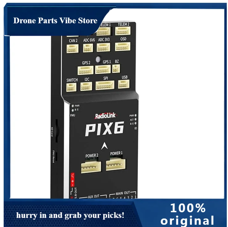 APRadiolink PIX6 16 Channels Open Source Automatic Flight Controller Pixhawk Multirotor Fixed-wing VTOL Model Air-craft
APRadiolink PIX6 16 Channels Open Source Automatic Flight Controller Pixhawk Multirotor Fixed-wing VTOL Model Air-craft