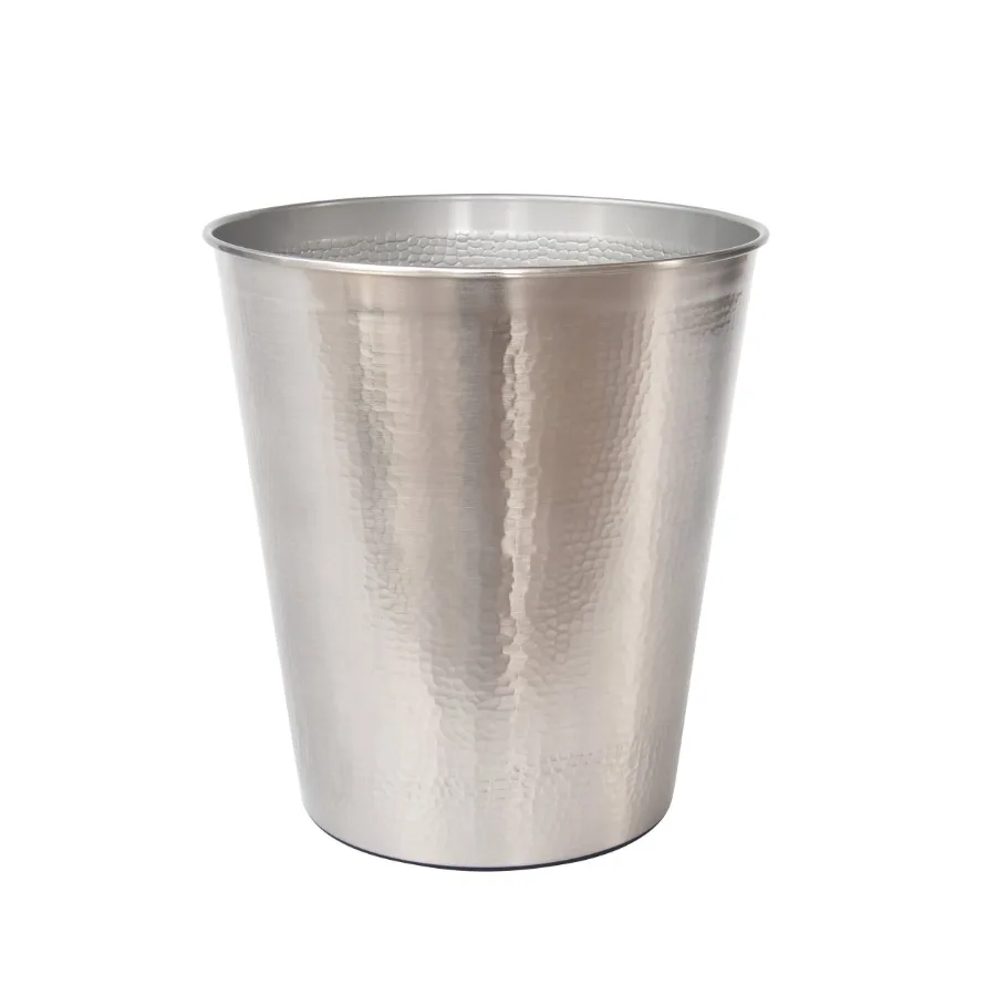 Trash Can, Silver Hammered Finish
Trash Can, Silver Hammered Finish