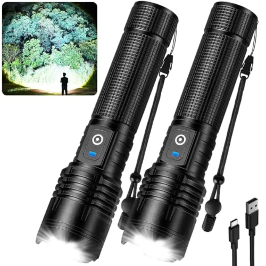 Flashlight Rechargeable LED High Lumens, 99, 000 Lumens Super Bright Flash Lights with 5 Modes, Adjustable Waterproof Powerful
Flashlight Rechargeable LED High Lumens, 99, 000 Lumens Super Bright Flash Lights with 5 Modes, Adjustable Waterproof Powerful