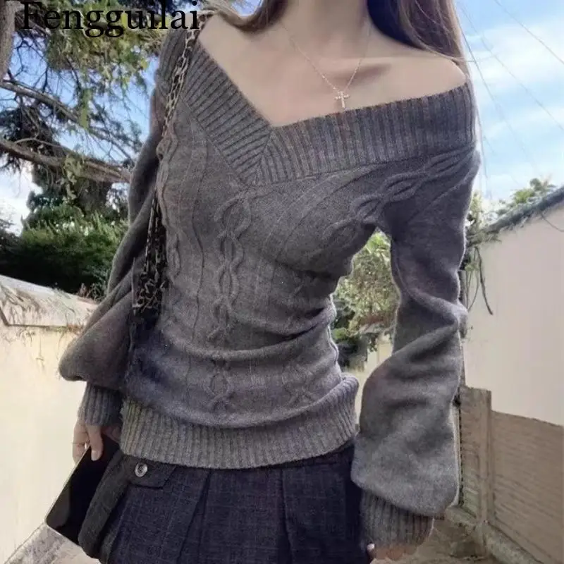 Fashion Vintage V-neck Knitted Tops Women 2026 Early Autumn New Sweaters Pullover Slim Long Sleeve Pullovers Sexy Gray Sweaters
Fashion Vintage V-neck Knitted Tops Women 2026 Early Autumn New Sweaters Pullover Slim Long Sleeve Pullovers Sexy Gray Sweaters