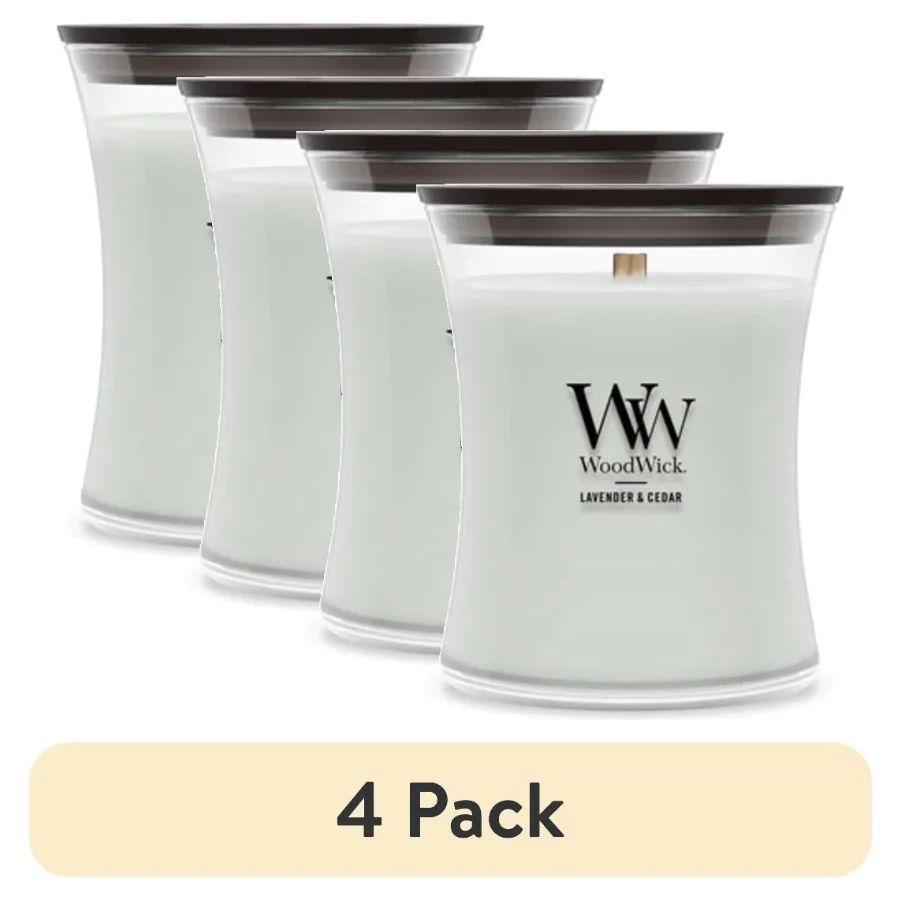 4 pack Medium Hourglass Scented Candle Lavender and Cedar 9.7 oz
4 pack Medium Hourglass Scented Candle Lavender and Cedar 9.7 oz