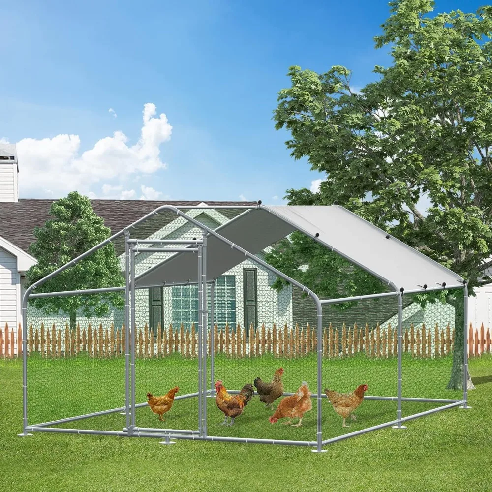 Large Metal Chicken Coop Run, Walk-in Enclosure Poultry Hen Run House, Spire Shaped Chicken Pen with Waterproof & Anti-UV Cover
Large Metal Chicken Coop Run, Walk-in Enclosure Poultry Hen Run House, Spire Shaped Chicken Pen with Waterproof & Anti-UV Cover