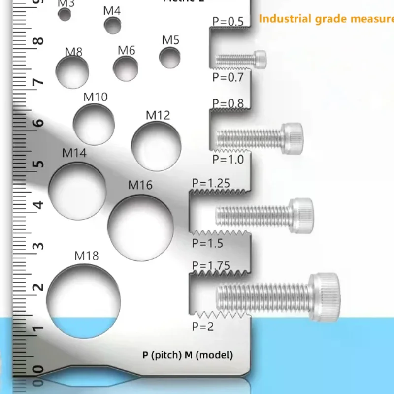 Hot Thread Checker Screw Measurement Ruler Stainless Steel Caliper Metric Gauge Tool For Measuring Screw Pitch Bit Bolt Nut Scre
Hot Thread Checker Screw Measurement Ruler Stainless Steel Caliper Metric Gauge Tool For Measuring Screw Pitch Bit Bolt Nut Scre