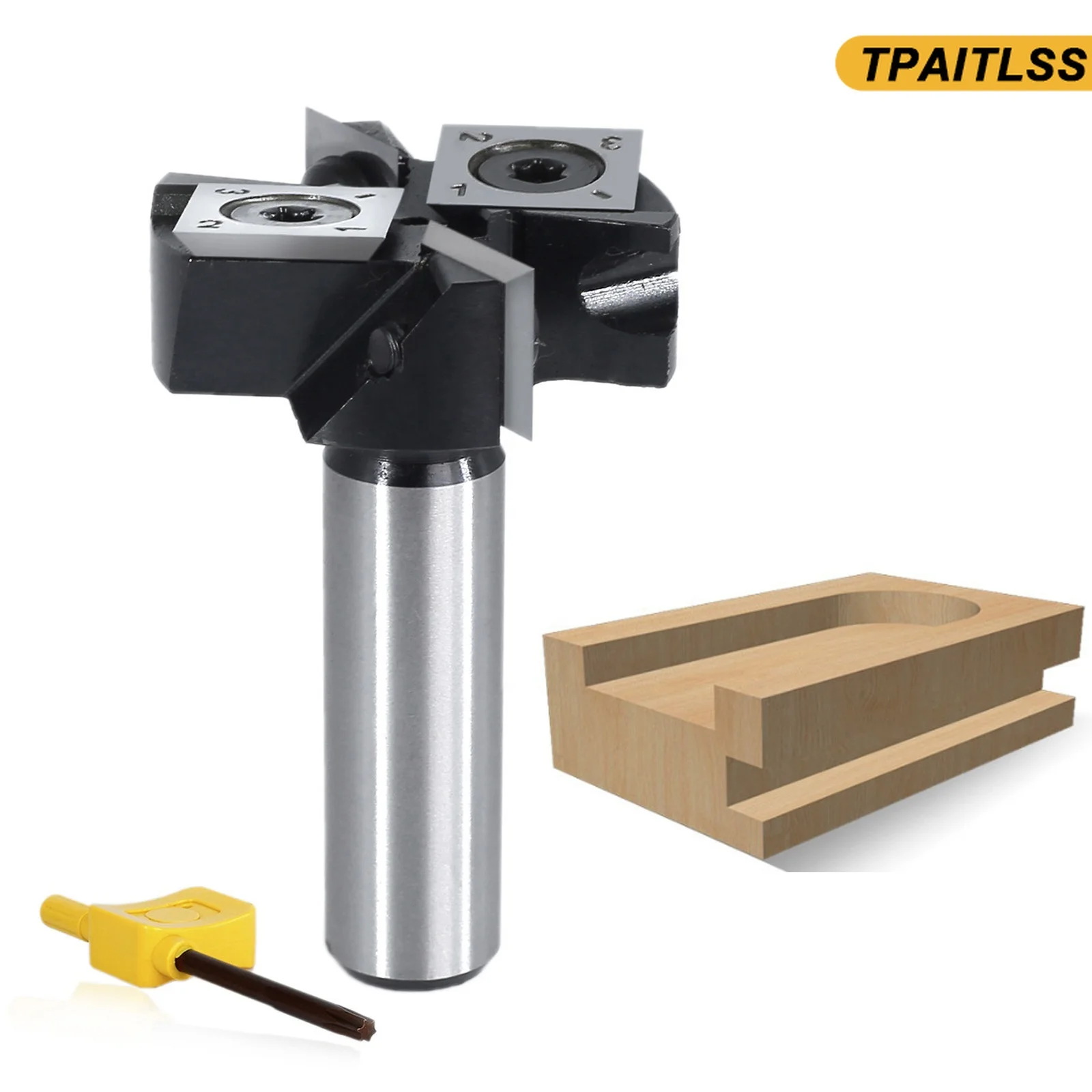 CNC Spoilboard Surfacing and Rabbeting Router Bits Flycutter, Slab Leveler & Surface Planer 2+2 Insert Knife Design-- 1/2"shank