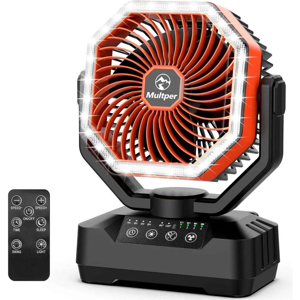 High Capacity Rechargeable Camping Fan with 70H Runtime 120 Oscillation 4 Speeds Timer LED Lantern Remote
High Capacity Rechargeable Camping Fan with 70H Runtime 120 Oscillation 4 Speeds Timer LED Lantern Remote