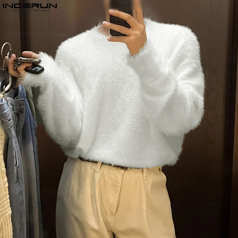 INCERUN Tops 2023 Korean Style Handsome Men Solid Plush Fabric Pullover Casual Streetwear Male O-neck Long Sleeved Sweater S-5XL
INCERUN Tops 2023 Korean Style Handsome Men Solid Plush Fabric Pullover Casual Streetwear Male O-neck Long Sleeved Sweater S-5XL
