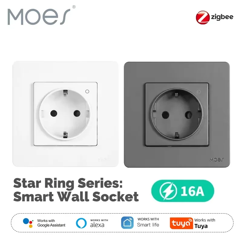 MOES Tuya ZigBee Smart Wall Socket EU Embedded Outlet Energy Monitor Indicator Voice Cotrol Alexa Google Home App Remote Control
MOES Tuya ZigBee Smart Wall Socket EU Embedded Outlet Energy Monitor Indicator Voice Cotrol Alexa Google Home App Remote Control
