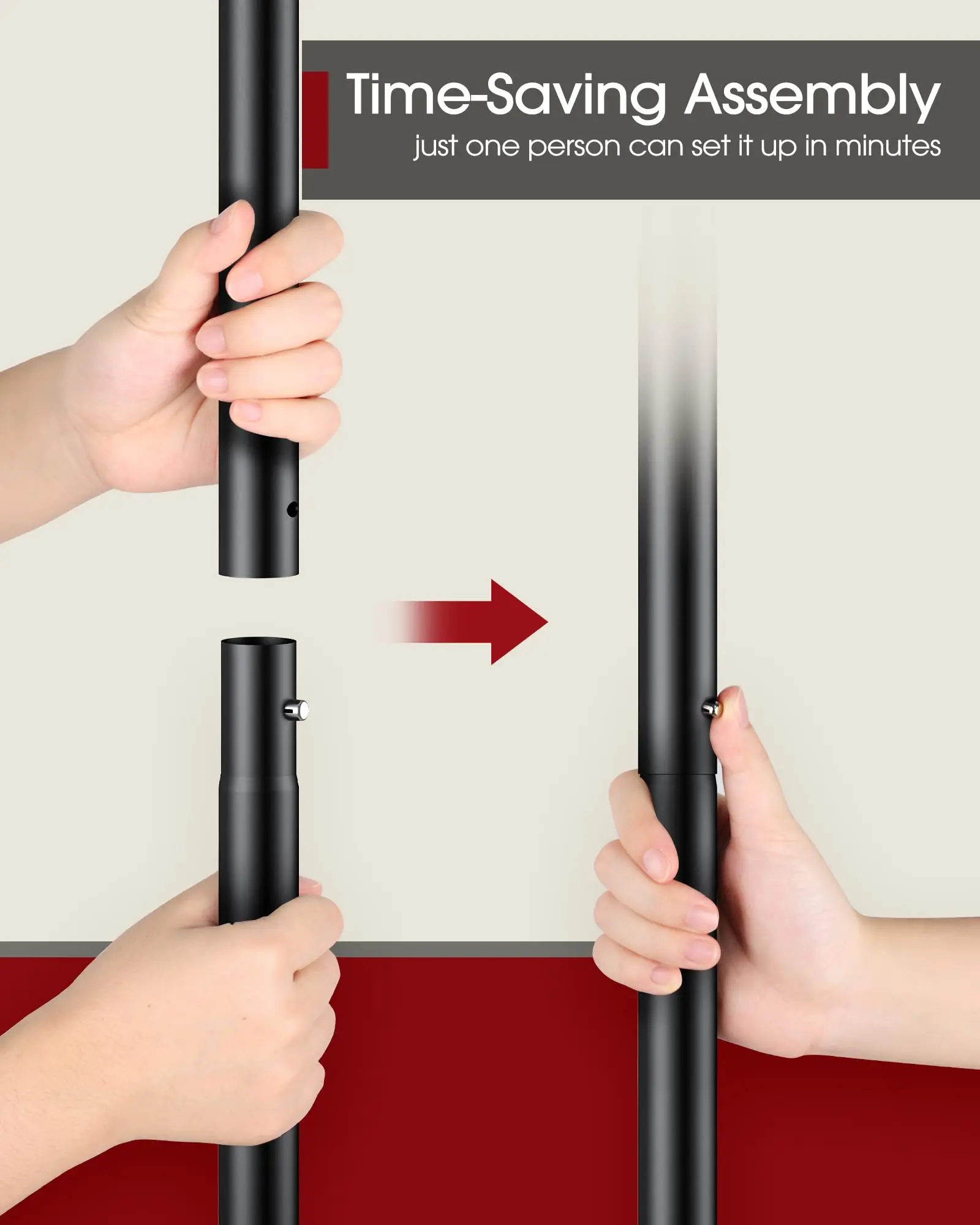 MULTIFUNCTIONAL DOUBLE-ROD CLOTHES RACK WITH SHELF & WHEELS, FOR SMALL SPACES, LAUNDRY & CLOSET