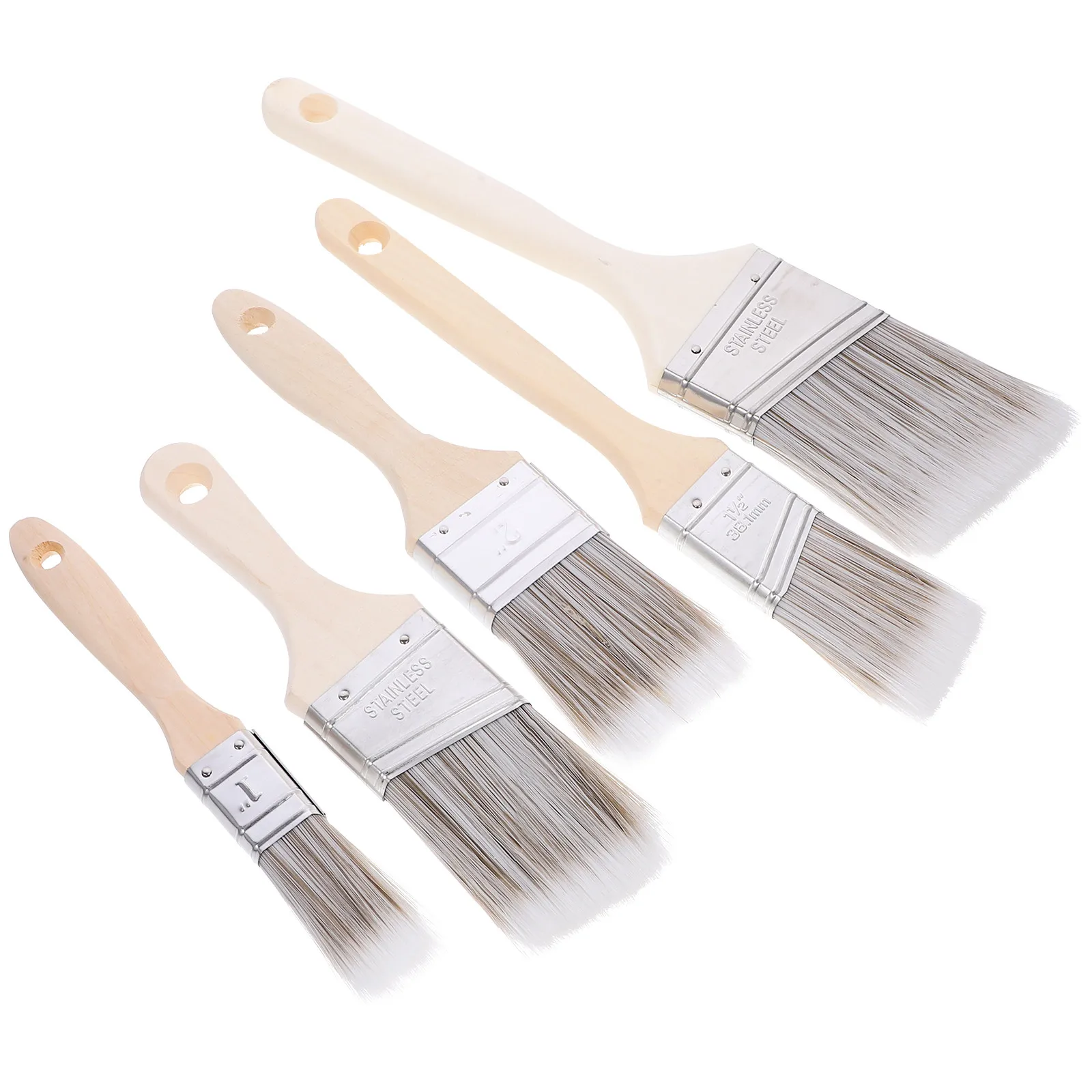 5Pcs Small Paint Brushes with Wood Handle Nylon Bristle Lightweight Comfortable for Wall Painting Outdoor Grilling Hard to Reach
5Pcs Small Paint Brushes with Wood Handle Nylon Bristle Lightweight Comfortable for Wall Painting Outdoor Grilling Hard to Reach