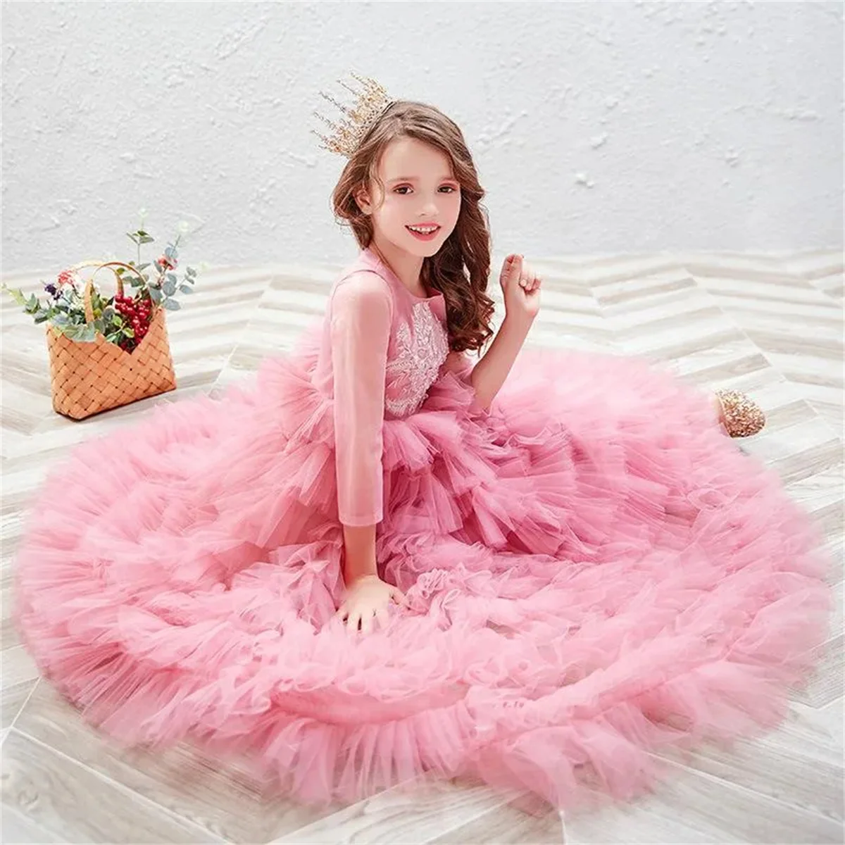 Flower Girl Dress Pink Fluffy Layered Tulle Lace Applique Wedding Cute Flower Child's First Eucharistic Birthday Party Dress
Flower Girl Dress Pink Fluffy Layered Tulle Lace Applique Wedding Cute Flower Child's First Eucharistic Birthday Party Dress