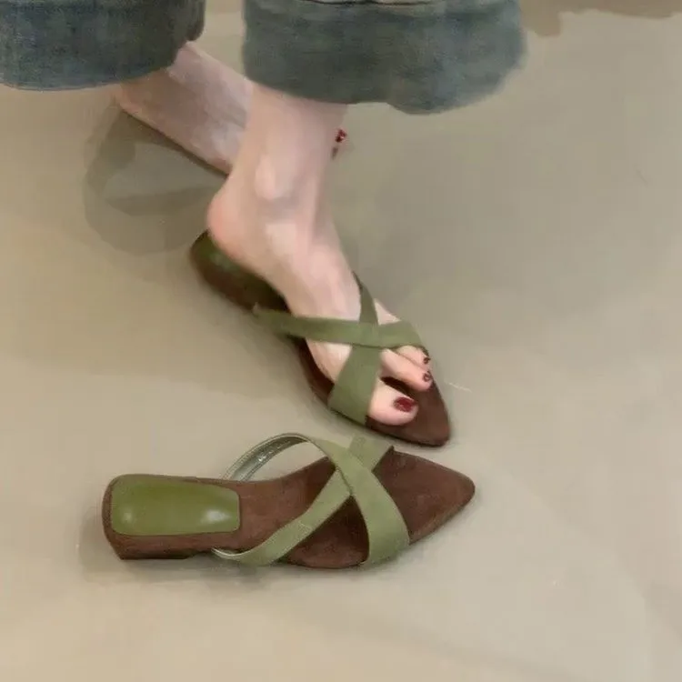 4cm~ Summer New French Retro Style Suede Cross-Strap Low-Heel Slippers Versatile Fashion Wedge Sandals
4cm~ Summer New French Retro Style Suede Cross-Strap Low-Heel Slippers Versatile Fashion Wedge Sandals