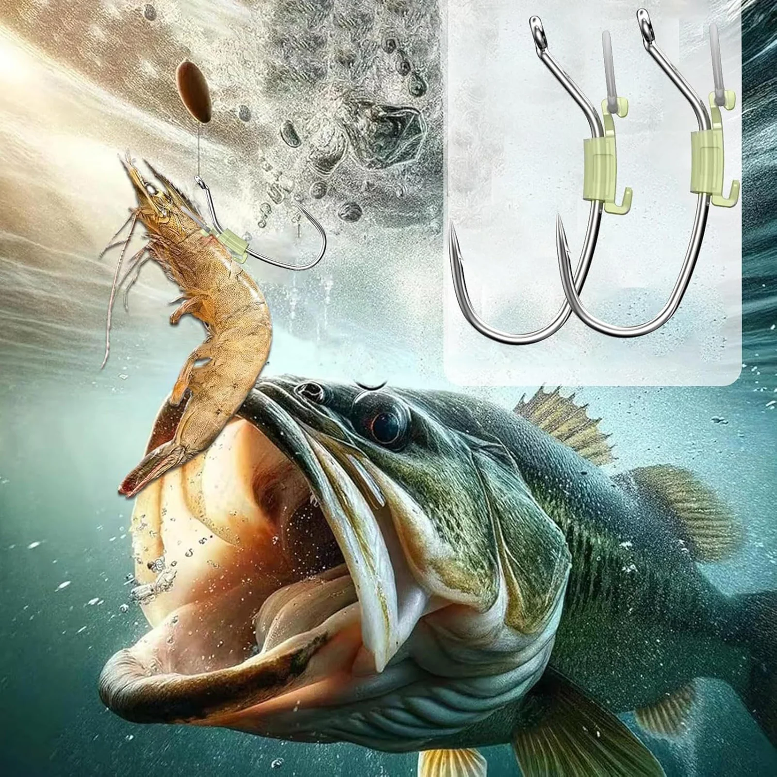 Luminous Live Shrimp Hooks Carbon Steel Barbed with Holes Hooks for Freshwater and Saltwater
Luminous Live Shrimp Hooks Carbon Steel Barbed with Holes Hooks for Freshwater and Saltwater
