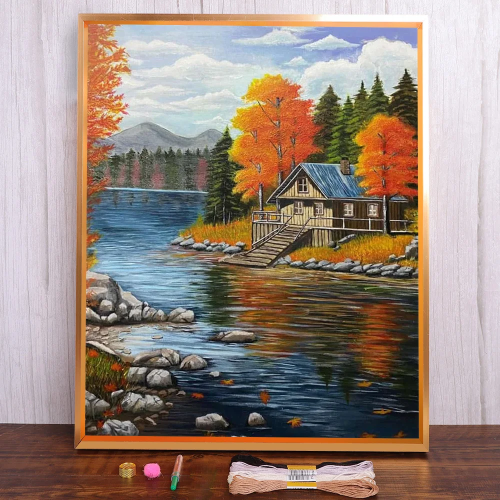 Landscape House By River Cross-Stitch DIY Embroidery Set Needlework Handmade Handicraft Handiwork Promotions Stamped Floss
Landscape House By River Cross-Stitch DIY Embroidery Set Needlework Handmade Handicraft Handiwork Promotions Stamped Floss