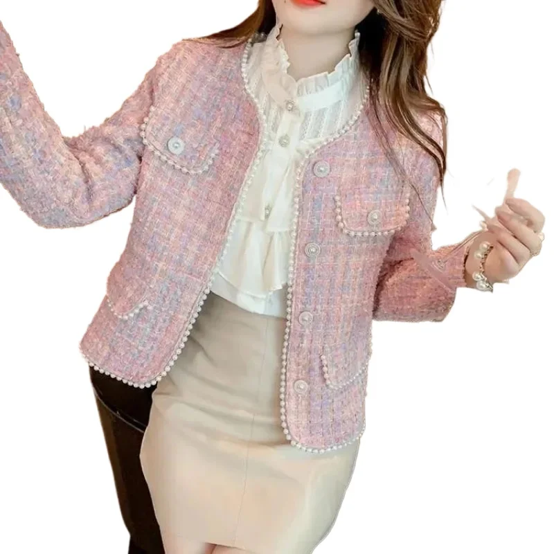 Women's Coarse Tweed Bead Jacket Office Lady Surcoat New Fashion Versatile Small Casual Top Elegant Little Fragrant Coat
Women's Coarse Tweed Bead Jacket Office Lady Surcoat New Fashion Versatile Small Casual Top Elegant Little Fragrant Coat