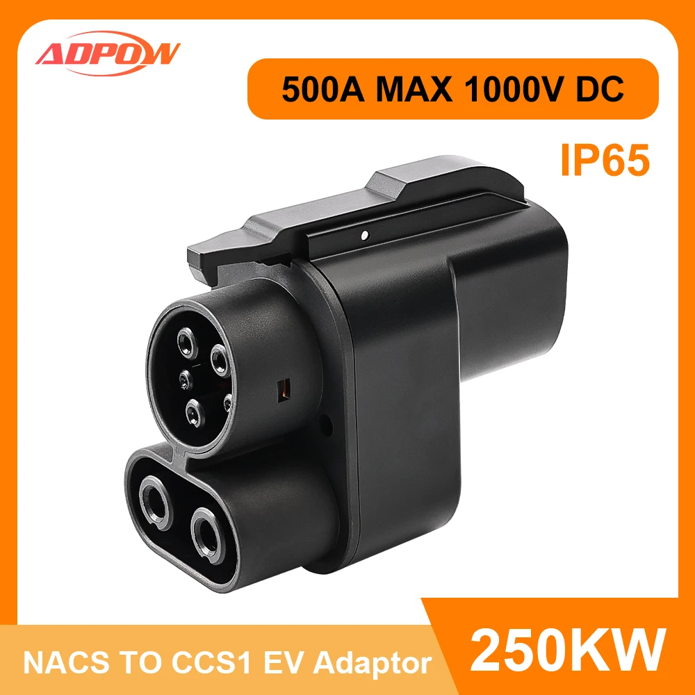 ADPOW NACS To CCS1 EV Adapter 500A MAX 1000V DC 250KW For Tesla Version Portable EV Charging Acessories
ADPOW NACS To CCS1 EV Adapter 500A MAX 1000V DC 250KW For Tesla Version Portable EV Charging Acessories