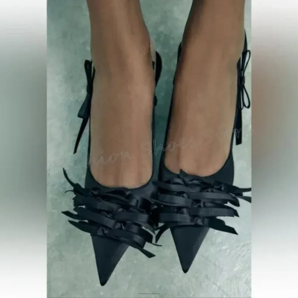 Black Bow knot Decor Sandals Pointed Toe Stilettos High Heels High Heel Shoes for Women Sexy Heels 2025 New Zapatos Para Mujere
Black Bow knot Decor Sandals Pointed Toe Stilettos High Heels High Heel Shoes for Women Sexy Heels 2025 New Zapatos Para Mujere