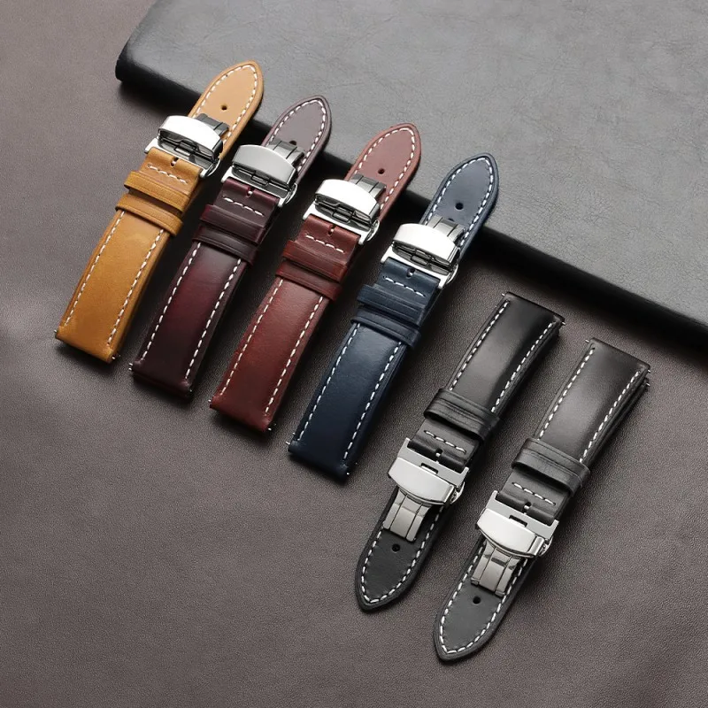 18mm 20mm 22mm Quick Release Oil Wax Cowhide Leather Watch Strap Stainless Steel Butterfly Watch Buckle Watch Band Accessories
18mm 20mm 22mm Quick Release Oil Wax Cowhide Leather Watch Strap Stainless Steel Butterfly Watch Buckle Watch Band Accessories