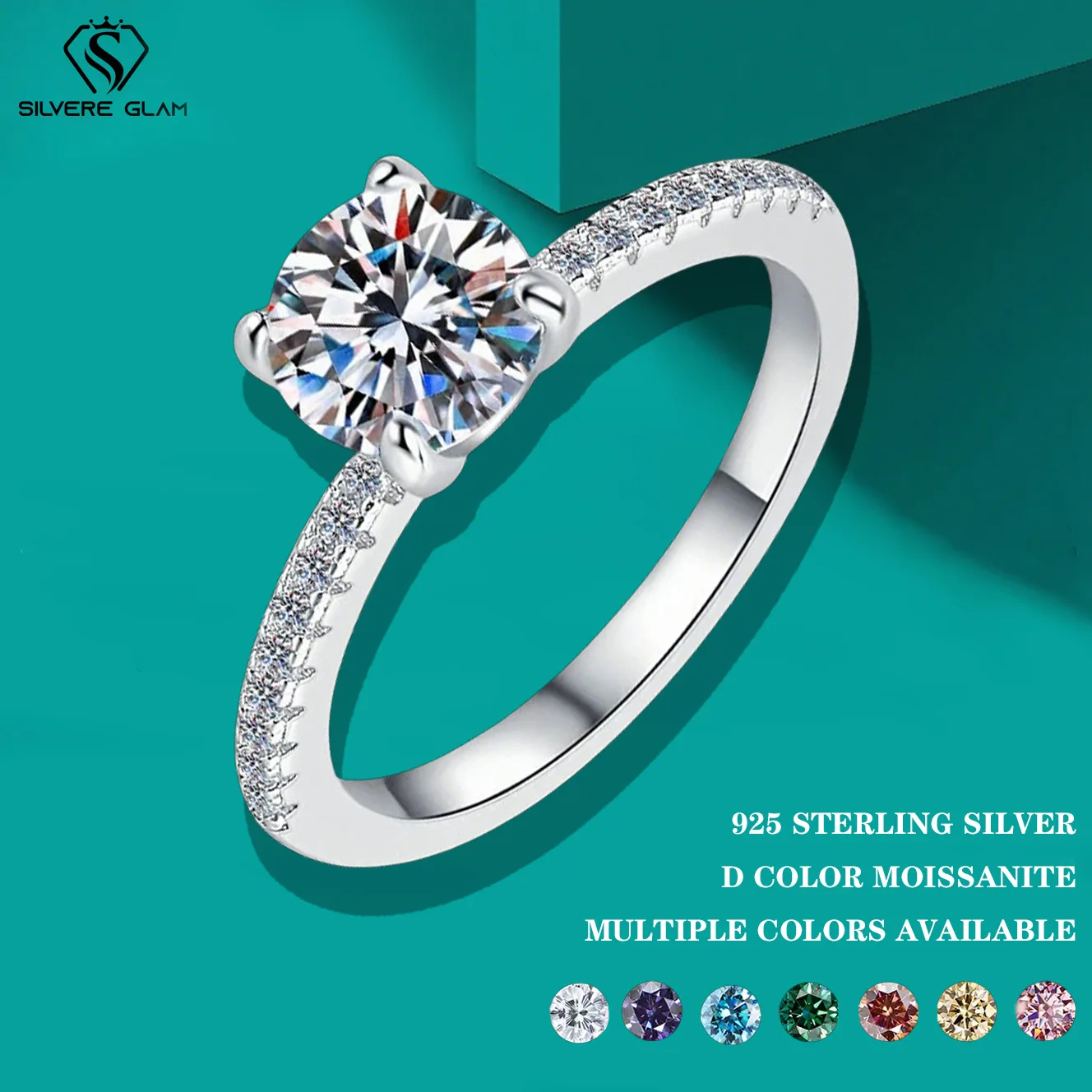 TY Real 925 Sterling Silver Small Moissnaite Ring For Women Simple Sparkling Round 1CT Certificated Lab Diamond Finger Rings
TY Real 925 Sterling Silver Small Moissnaite Ring For Women Simple Sparkling Round 1CT Certificated Lab Diamond Finger Rings