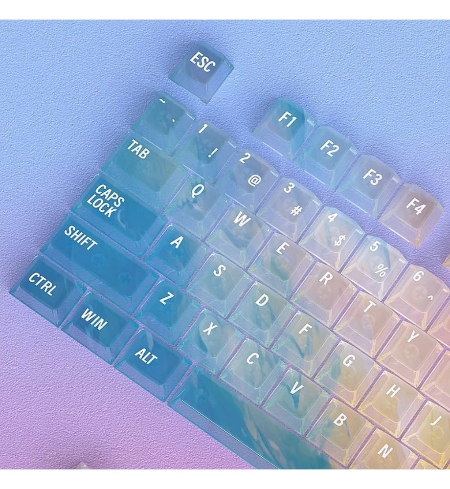 Keycap Personality Original Highly Customized Mechanical Keyboard Transparent Keycap DIY Symphony Mist Rainbow Mist Personality