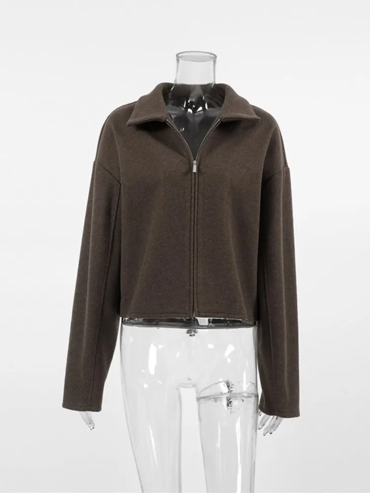 Women's Clothing Retro Woolen Coat Loose Jacket Coat Solid Color Zipper Coat Simple Style Comfortable All-match Fashion Trendy
Women's Clothing Retro Woolen Coat Loose Jacket Coat Solid Color Zipper Coat Simple Style Comfortable All-match Fashion Trendy