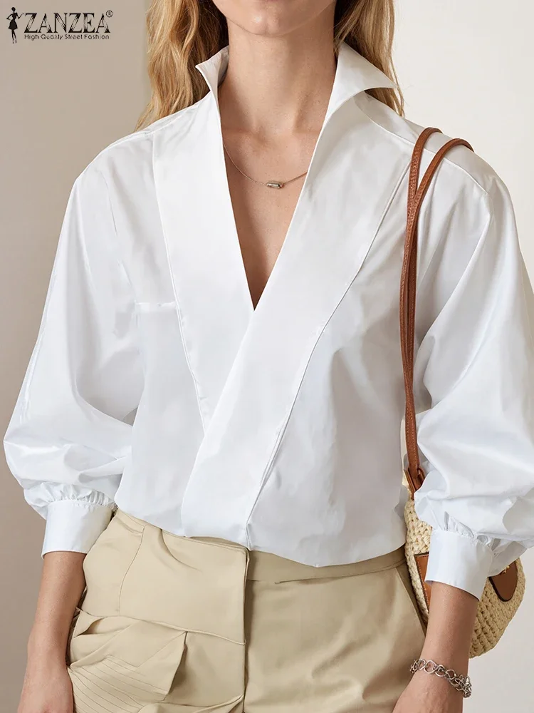 2025 ZANZEA Fashion Blouse Women Autumn Tops V Neck Long Puff Sleeve Tunic Shirt Elegant Office OL Casual Solid Blusas Femininas
2025 ZANZEA Fashion Blouse Women Autumn Tops V Neck Long Puff Sleeve Tunic Shirt Elegant Office OL Casual Solid Blusas Femininas
