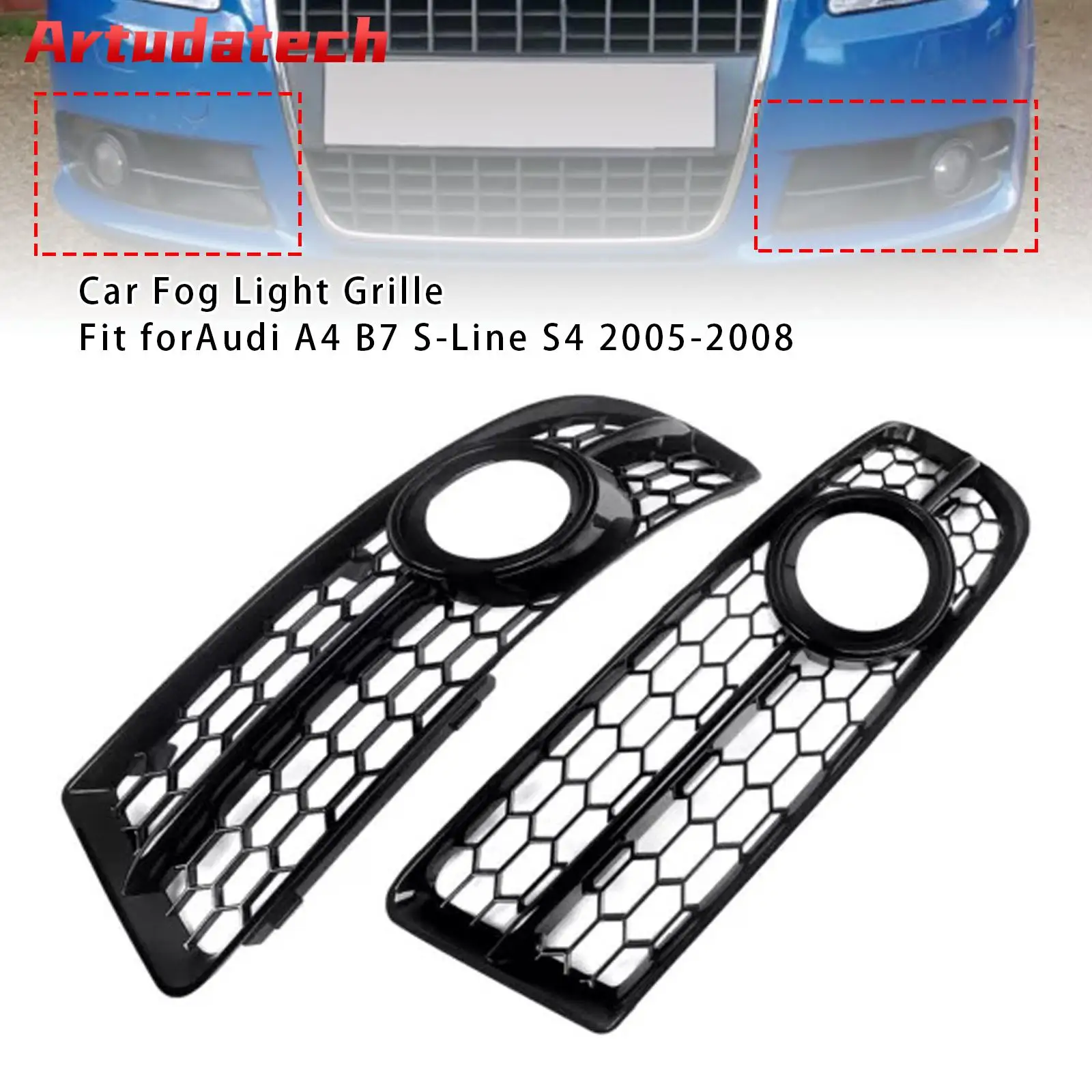 Artudatech Front Bumper Honeycomb Fog Grille Cover For Audi A4 B7 S-Line S4 2005-2008 Black
Artudatech Front Bumper Honeycomb Fog Grille Cover For Audi A4 B7 S-Line S4 2005-2008 Black