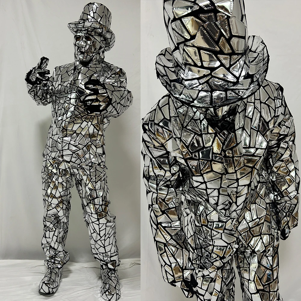 Silver Pink Metallic Mirror Jacket Suit Costume for DJ Dancing Stage Show Performance Mirror Material Performance Clothing
Silver Pink Metallic Mirror Jacket Suit Costume for DJ Dancing Stage Show Performance Mirror Material Performance Clothing