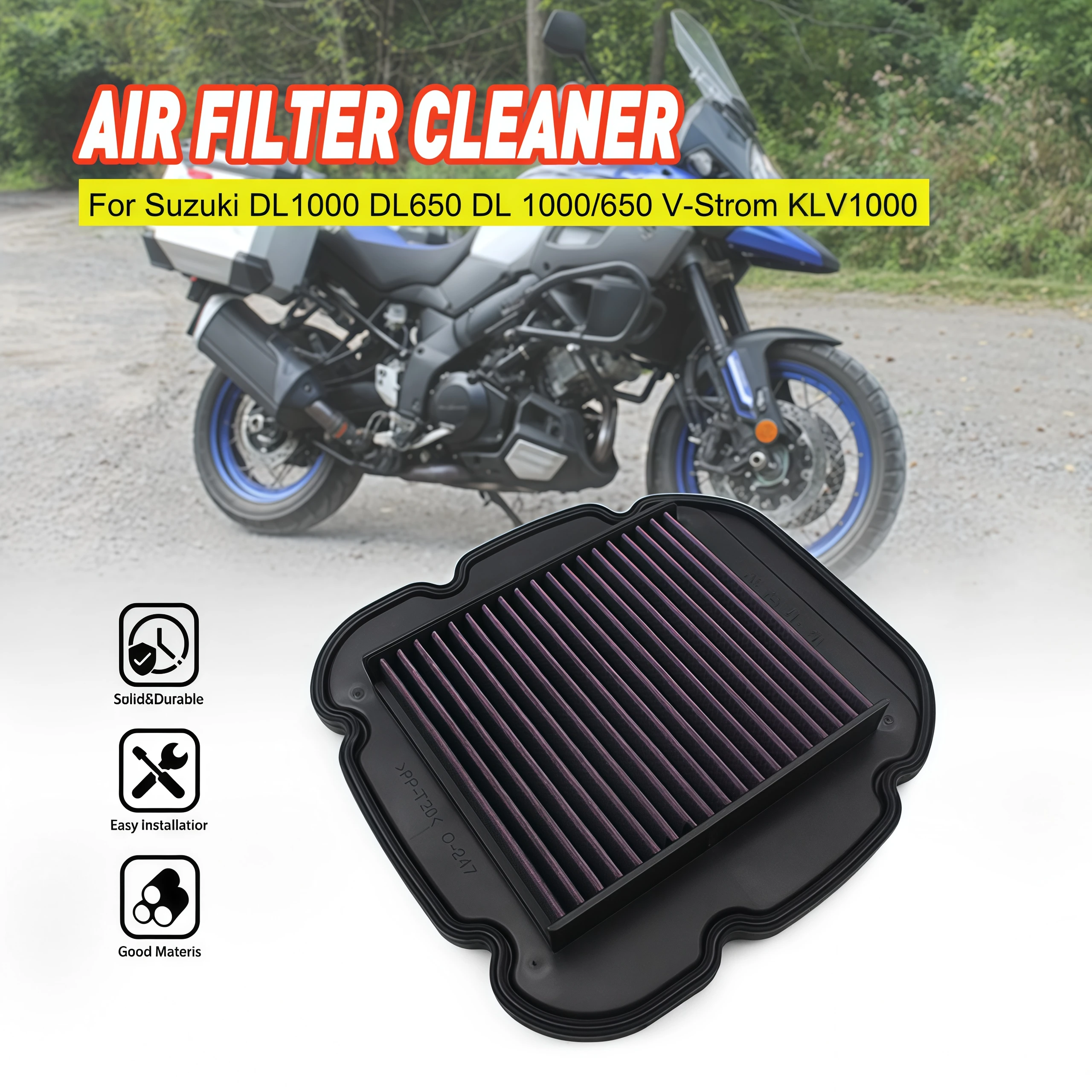 Motorcycle Air Filter Intake Cleaner For Suzuki DL650 V-Strom 2004-2016 DL1000 V-Strom 2002-2013 KLV1000 2004-2006
Motorcycle Air Filter Intake Cleaner For Suzuki DL650 V-Strom 2004-2016 DL1000 V-Strom 2002-2013 KLV1000 2004-2006
