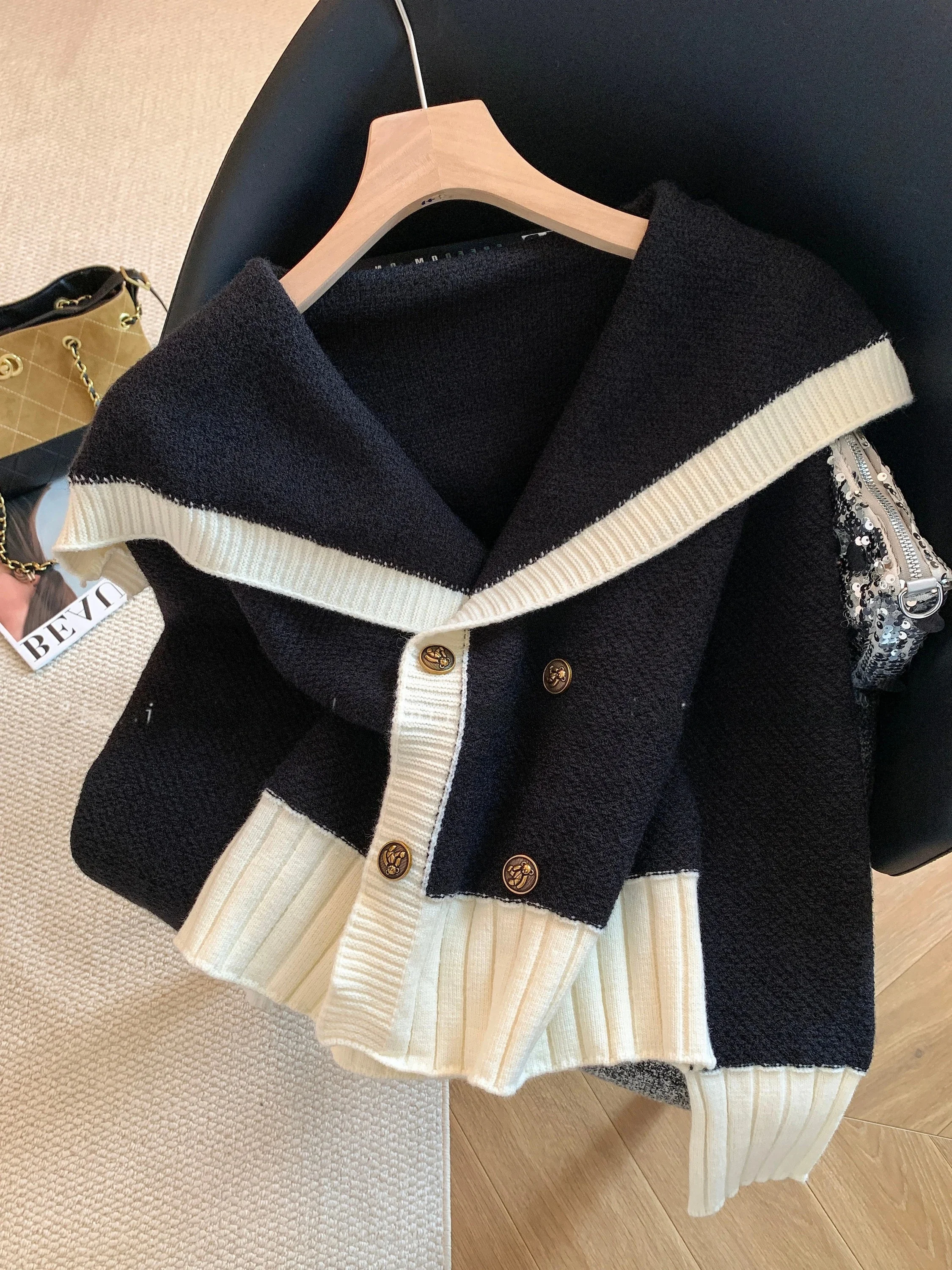 Naval Collar Long Sleeve Knitted Open Cardigan Women's Autumn Winter New Style Age Reduction Sweater Commute Korean Style Str...
Naval Collar Long Sleeve Knitted Open Cardigan Women's Autumn Winter New Style Age Reduction Sweater Commute Korean Style Str...