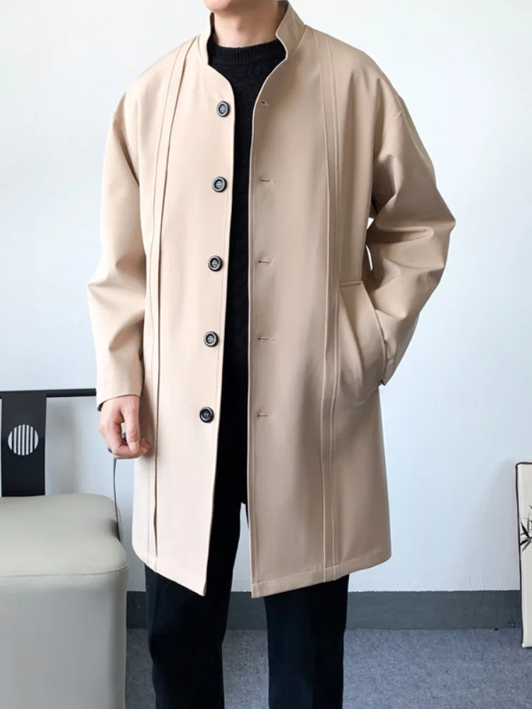 Khaki Men's Long Coat Spring Autumn High-End Feeling Collar Jaet Crussu Civilian Coat New 2025 Sle Youth ular Loose Fit
Khaki Men's Long Coat Spring Autumn High-End Feeling Collar Jaet Crussu Civilian Coat New 2025 Sle Youth ular Loose Fit