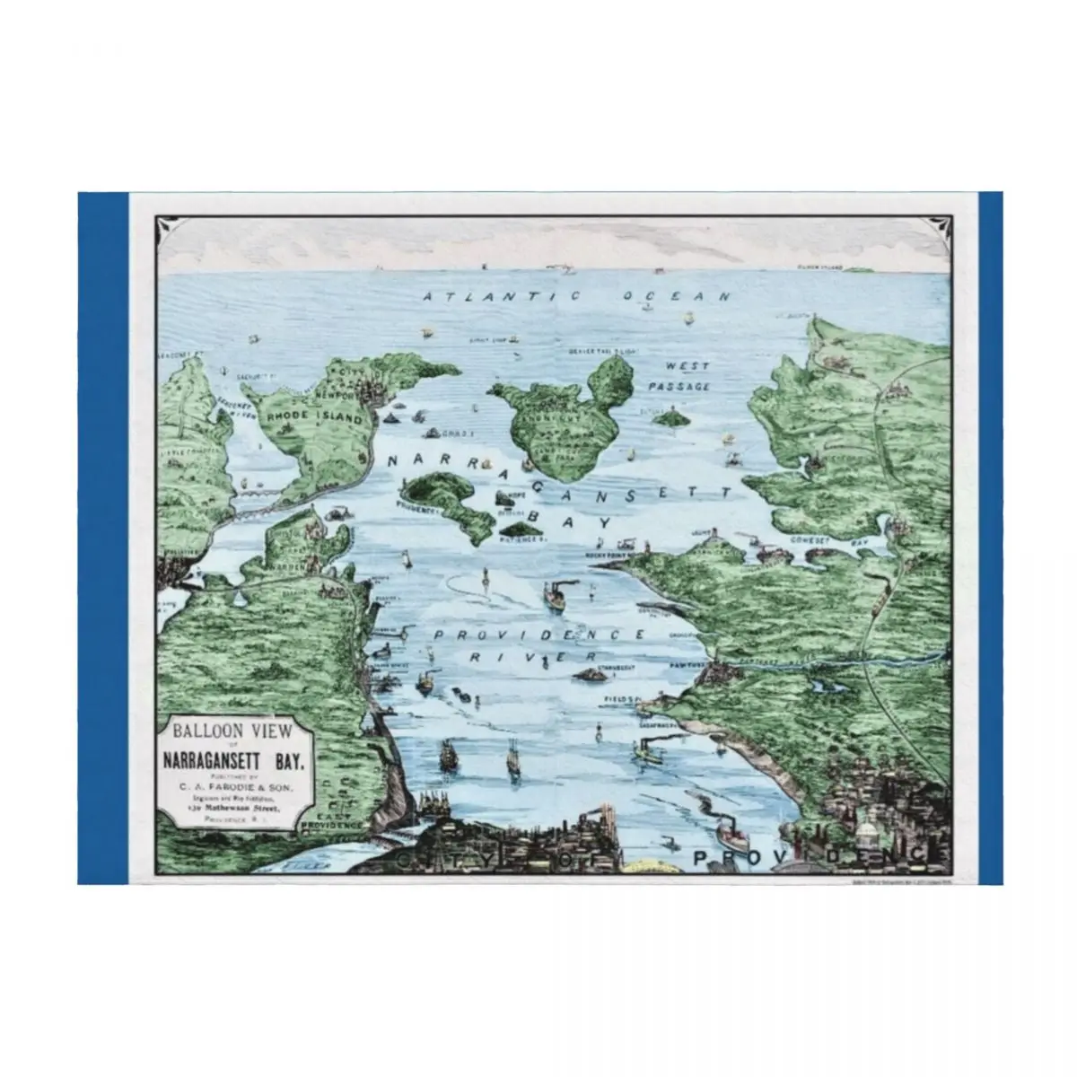 Vintage Balloon View of Narragansett Bay and Rhode Island Lithograph Map Poster Art Version 2 Throw Blanket warm winter Blankets
Vintage Balloon View of Narragansett Bay and Rhode Island Lithograph Map Poster Art Version 2 Throw Blanket warm winter Blankets