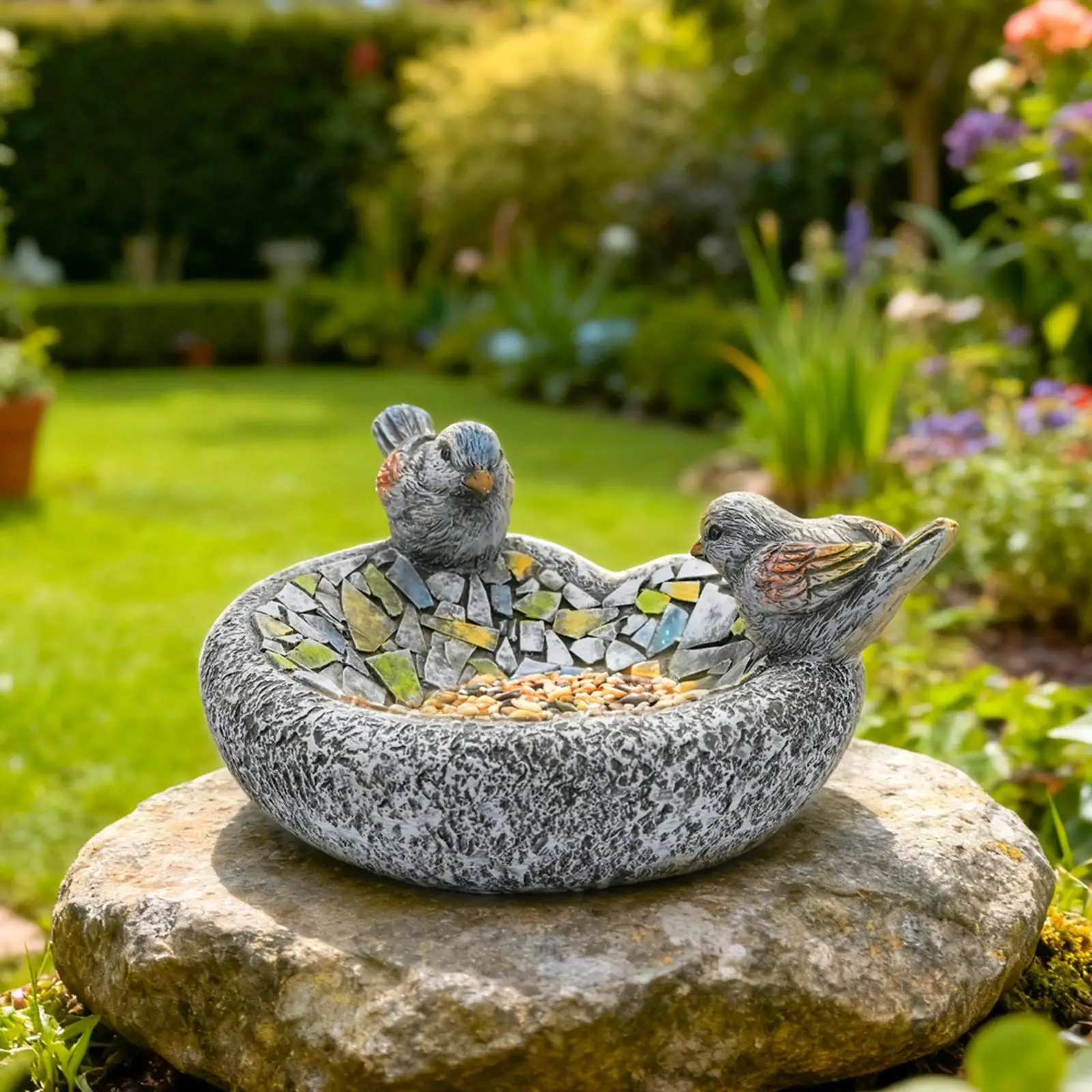 Resin Bird Bath and Feeder Sculpture Garden Statue Weatherproof for Outside Lawn Patio Yard
Resin Bird Bath and Feeder Sculpture Garden Statue Weatherproof for Outside Lawn Patio Yard