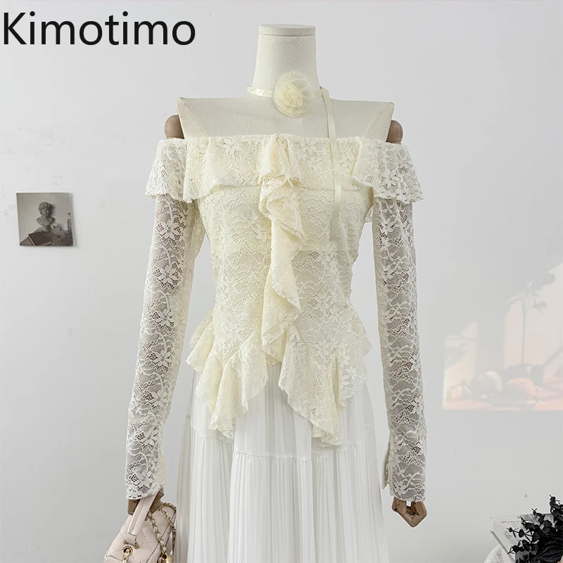 Kimotimo 2025 Women Top Pure Desire One Shoulder Flower Long Sleeve Lace Shirt Women Spring Ruffle Irregular Slim Short Blouse
Kimotimo 2025 Women Top Pure Desire One Shoulder Flower Long Sleeve Lace Shirt Women Spring Ruffle Irregular Slim Short Blouse