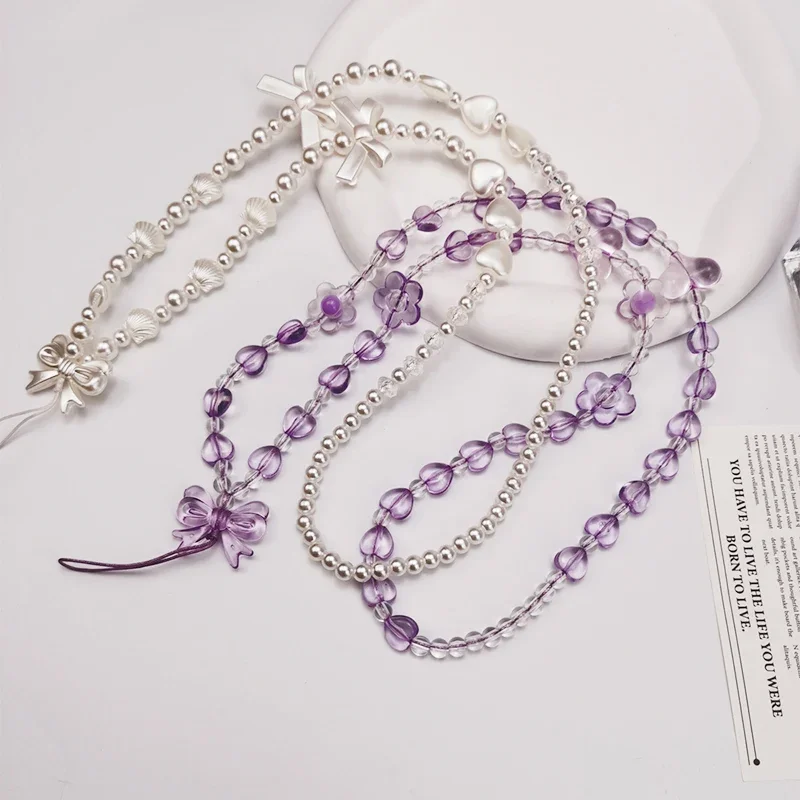 Mobile Phone Lanyard Lanyard Long White Beaded Handmade All-in-one Chain New Purple Love Bow Jewelry Chain Phone Charm Strap
Mobile Phone Lanyard Lanyard Long White Beaded Handmade All-in-one Chain New Purple Love Bow Jewelry Chain Phone Charm Strap
