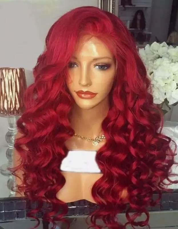 Women Long Curly Red Lace Front Wigs Synthetic Wigs Cosplay Costume Party Wigs
Women Long Curly Red Lace Front Wigs Synthetic Wigs Cosplay Costume Party Wigs