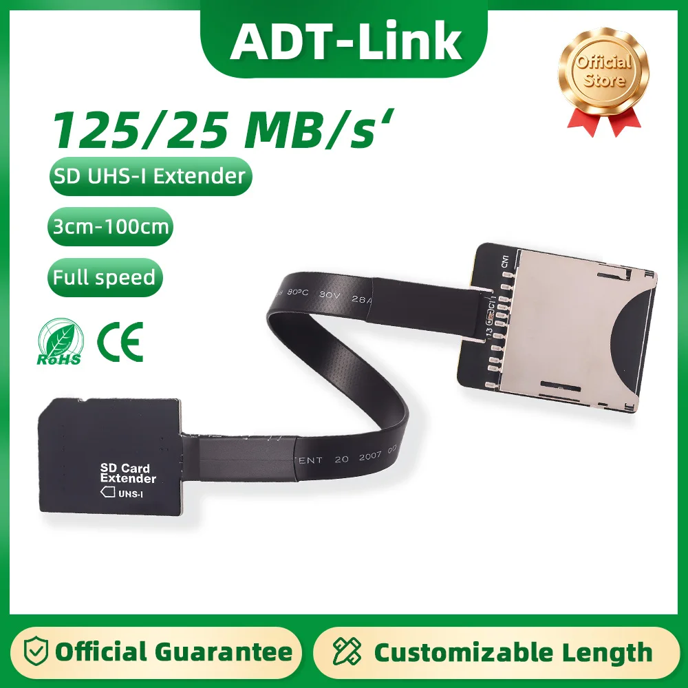 ADT-Link B22SF Micro SD TF Riser Adapter Supports SDHC SDMC UHS-I Full Speed Non FPC Card Reading Test Line for GPS ROCK Pi 4