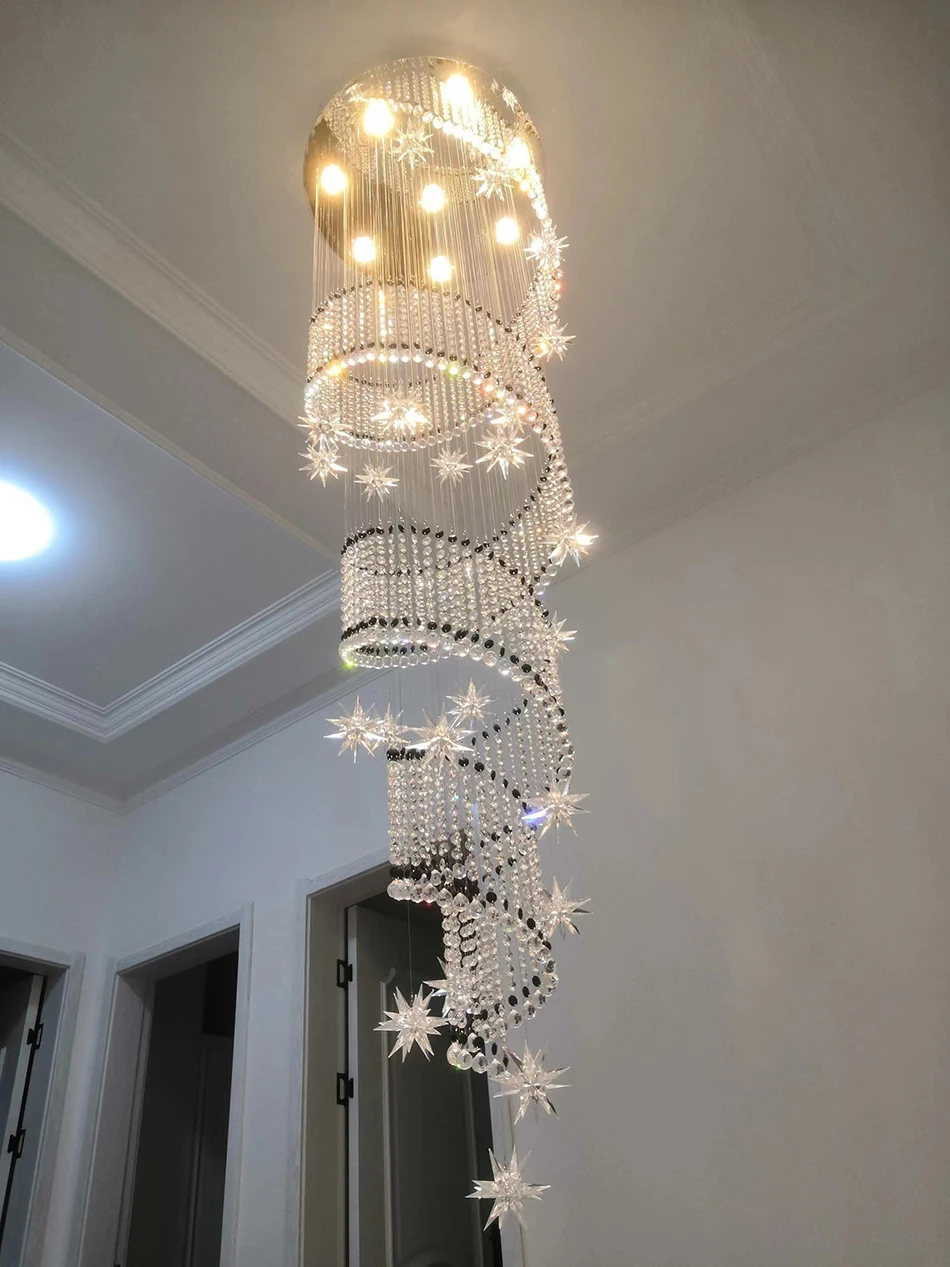 Modern Crystal Chandelier Columnar Hanging Lamp with Square Base for Living Room Stair Loft Lighting Fixture Elegant Home Decor
Modern Crystal Chandelier Columnar Hanging Lamp with Square Base for Living Room Stair Loft Lighting Fixture Elegant Home Decor